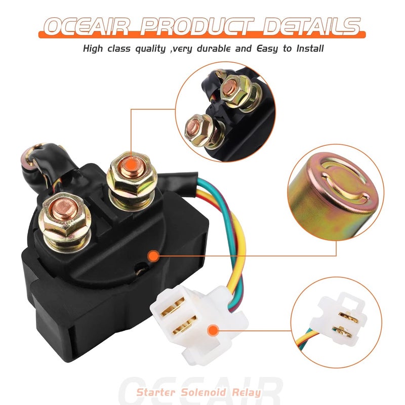 Oceanair Starter Solenoid Relay for Yamaha Warrior 350 1987-2004 Big Bear 350 1987-1999 Wolverine 350 1996-2005 YFM 350 1996-2005 for Honda TRX300 Fourtrax 300 1988-2000 TRX250 1984-1987 Sportrax 2003-2008 - Image 5